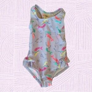OshKosh Baby Girl Mermaid Bathing Suit, 18 Months, Excellent Used Condition